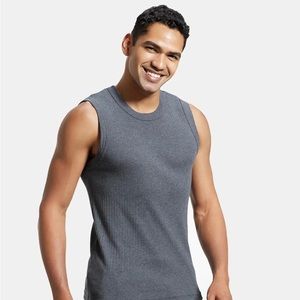 NWT Jockey Muscle Tank Top 100% Super Combed Cotton Ribbed Fabric Medium 95 cm